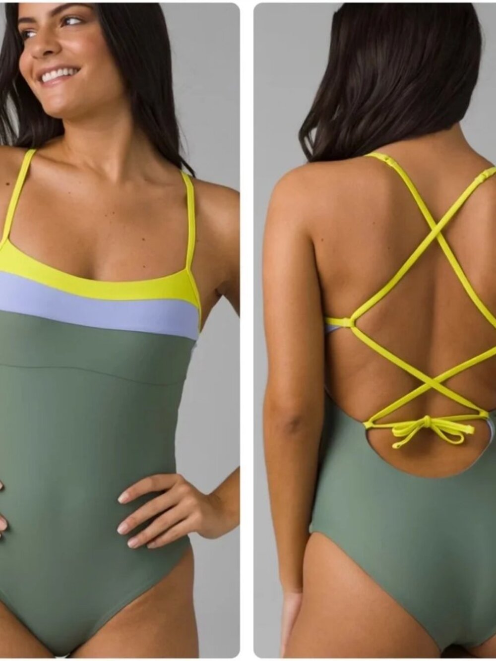 Prana Lurisia One Piece Army Green Colorblock
